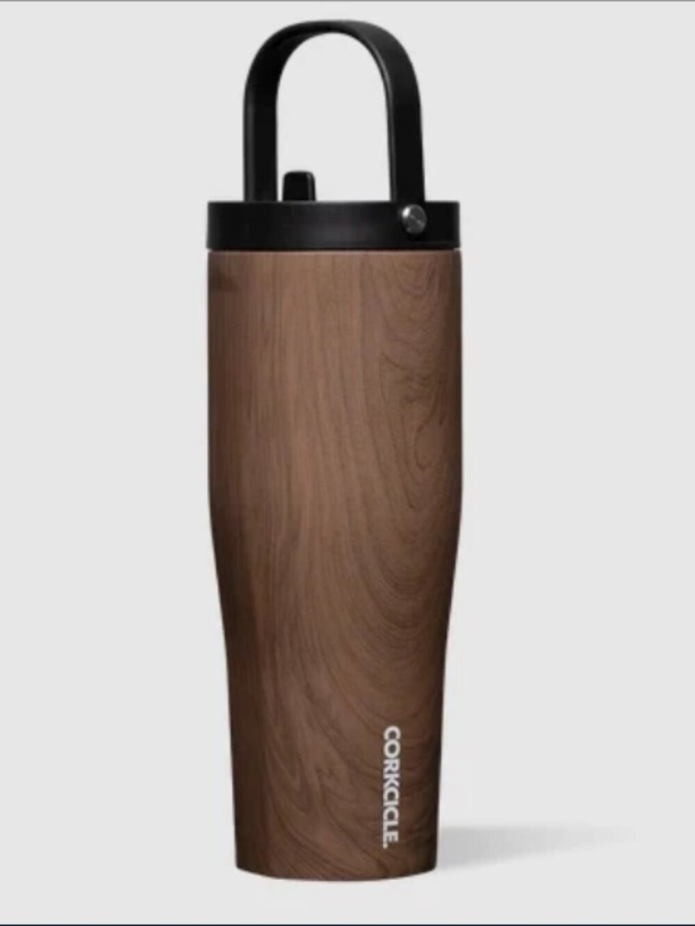 Corkcicle Brown Woodgrain Travel Tumbler with Carry Handle - Go Cup XL 30 Ounces